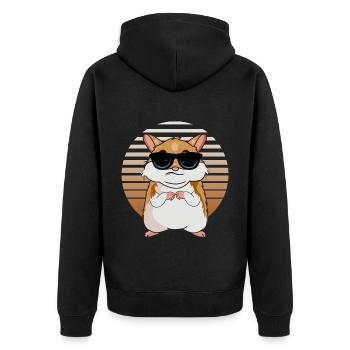 Hamster Liebhaber - Unisex Premium Bio Zip Hoodie - Schwarz - Hinten - Nico (187cm)