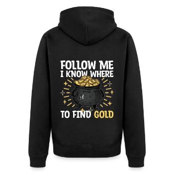 Prospecteur d’or Gold Panner Cadeau - Veste à capuche bio Premium Unisexe - noir - Dos - Nico (187cm)