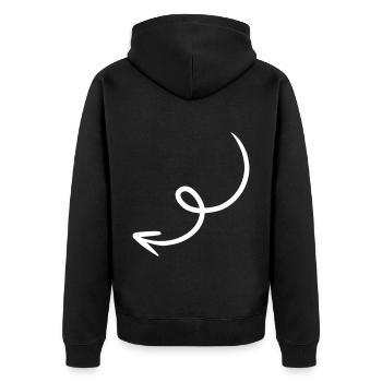 Flèche dessin esquisse blanc - Veste à capuche bio Premium Unisexe - noir - Dos - Nico (187cm)
