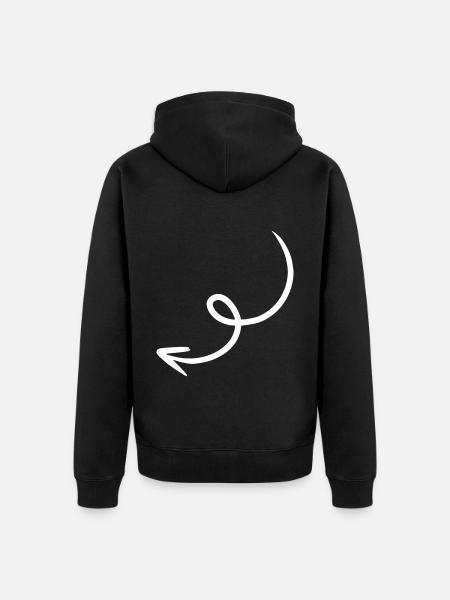 Arrow drawing sketch white - Unisex Premium Organic Zip Hoodie - black