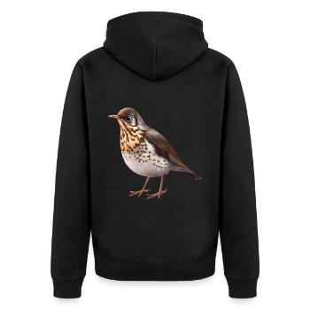 Thrush bird - Unisex Premium Organic Zip Hoodie - black - Back - Nico (187cm)