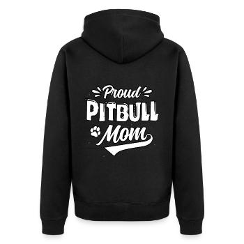 Maman Pitbull fière - Veste à capuche bio Premium Unisexe - noir - Dos - Nico (187cm)