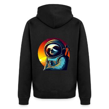 Plus paresseux dans l’espace au coucher du soleil - Veste à capuche bio Premium Unisexe - noir - Dos - Nico (187cm)