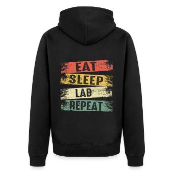 Mangez du sommeil en laboratoire répéter - Veste à capuche bio Premium Unisexe - noir - Dos - Nico (187cm)