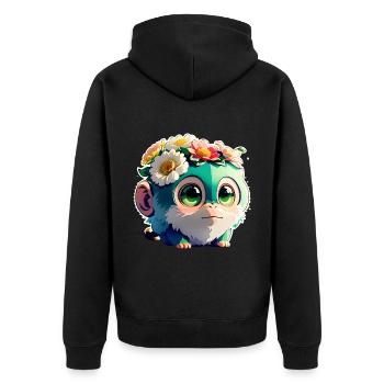 Ami singe fleuri - Veste à capuche bio Premium Unisexe - noir - Dos - Nico (187cm)