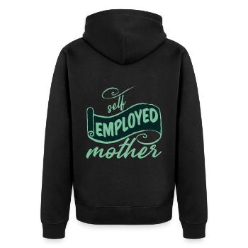 Self Employed Mother 2 - Unisex Premium Organic Zip Hoodie - black - Back - Nico (187cm)