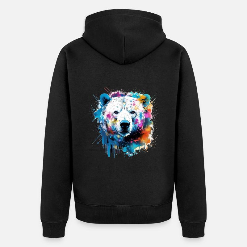 Grizzly bear, ours - Veste à capuche bio Premium Unisexe - noir