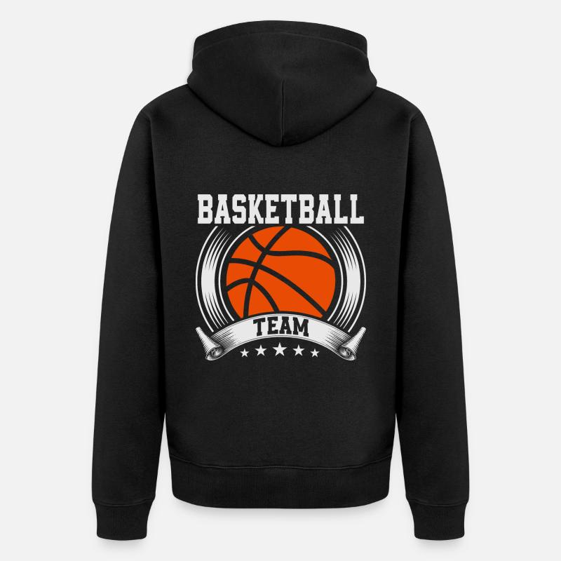 Joueurs de basket-ball - Veste à capuche bio Premium Unisexe - noir