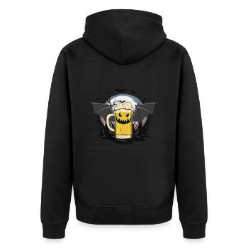 Vambier Vampire Beer Halloween Party Funny Costume - Unisex Premium Organic Zip Hoodie - black - Back - Nico (187cm)