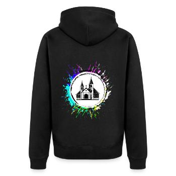 Symbole de l’église - Veste à capuche bio Premium Unisexe - noir - Dos - Nico (187cm)