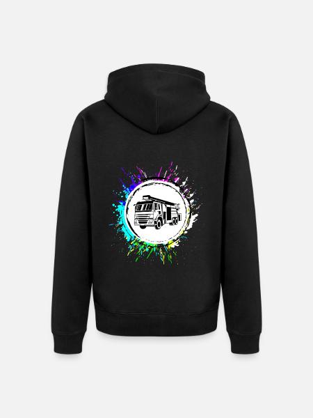 Fire Truck Fire Brigade - Unisex Premium Organic Zip Hoodie - black