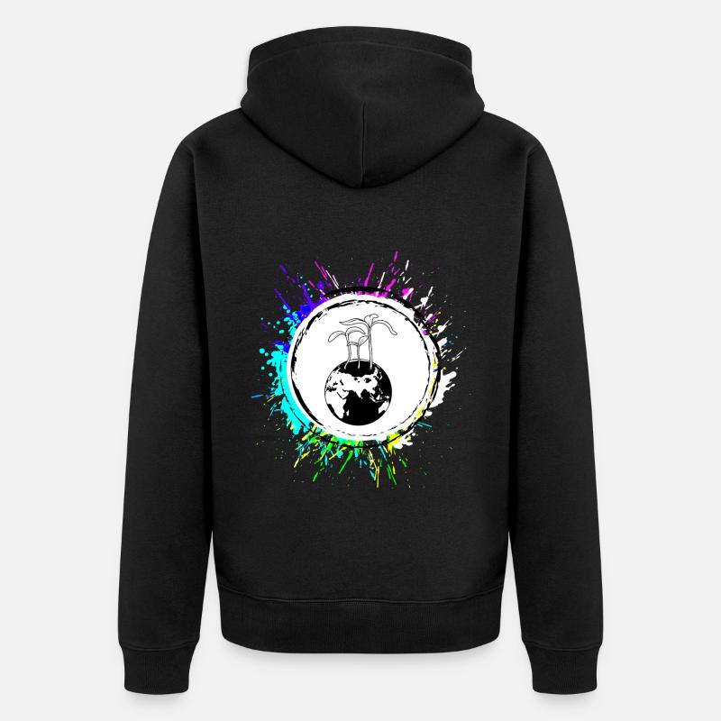 Planète Terre - Veste à capuche bio Premium Unisexe - noir