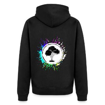 Arbre Symbole Nature - Veste à capuche bio Premium Unisexe - noir - Dos - Nico (187cm)