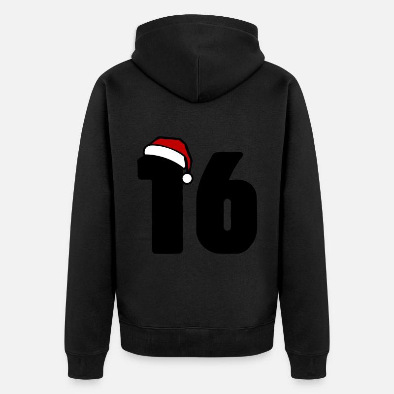 16 Numéro Noël - Veste à capuche bio Premium Unisexe - noir