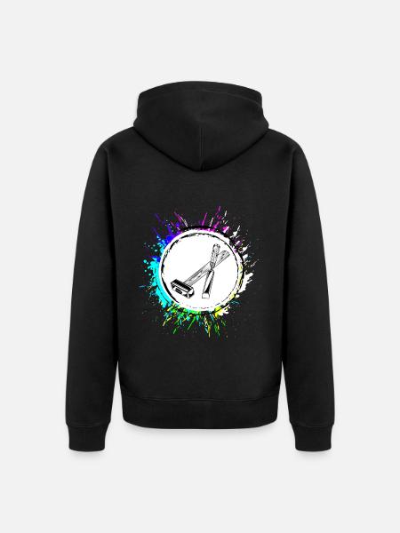 Hammer Tool Icon - Unisex Premium Organic Zip Hoodie - black