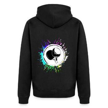 Table tennis, Ping pong Sport - Unisex Premium Organic Zip Hoodie - black - Back - Nico (187cm)