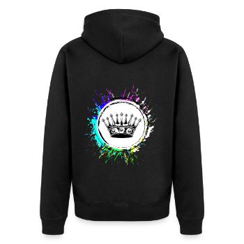 Krone Silhouette icon - Unisex Premium Bio Zip Hoodie - Schwarz - Hinten - Nico (187cm)