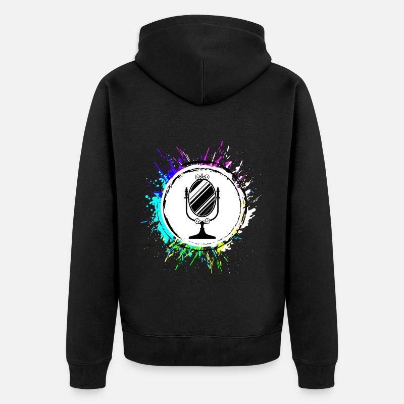 Spiegel Icon Silhouette - Unisex Premium Bio Zip Hoodie - Schwarz