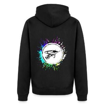 Wheelbarrow icon - Unisex Premium Organic Zip Hoodie - black - Back - Nico (187cm)