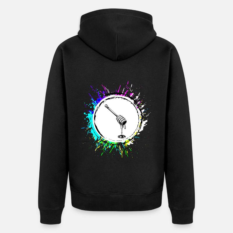 Stick chisel icon beekeeper - Unisex Premium Organic Zip Hoodie - black