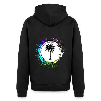 Palm Tree Symbol - Unisex Premium Organic Zip Hoodie - black - Back - Nico (187cm)