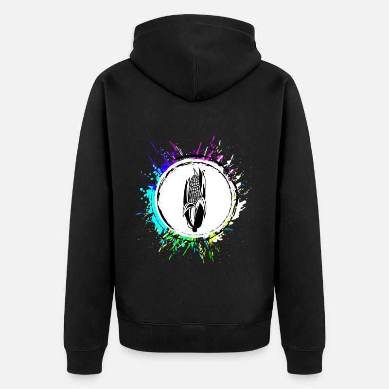 Symbole du maïs - Veste à capuche bio Premium Unisexe - noir