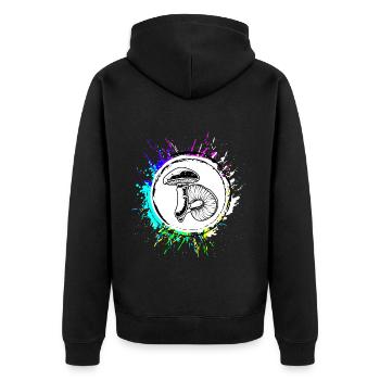 Icône de champignons - Veste à capuche bio Premium Unisexe - noir - Dos - Nico (187cm)