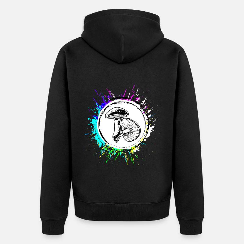 Icône de champignons - Veste à capuche bio Premium Unisexe - noir
