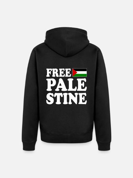 Free palestine - Unisex Premium Organic Zip Hoodie - black