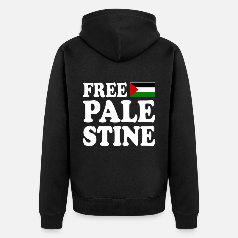 Free palestine - Veste à capuche bio Premium Unisexe - noir