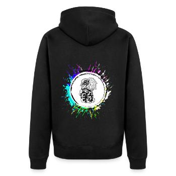 Grapes Grapes Colorful - Unisex Premium Organic Zip Hoodie - black - Back - Nico (187cm)