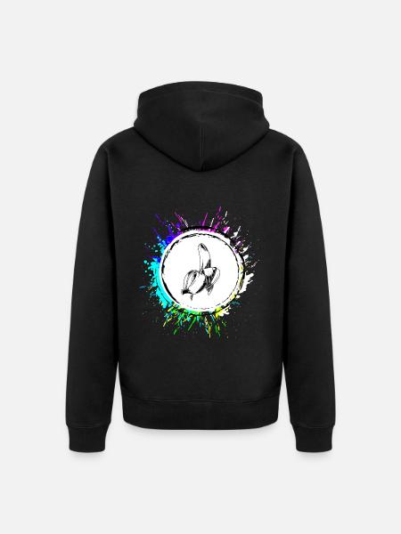 Banane Bunt - Unisex Premium Bio Zip Hoodie - Schwarz