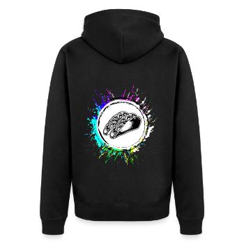 Burrito Symbol Colorful - Unisex Premium Organic Zip Hoodie - black - Back - Nico (187cm)