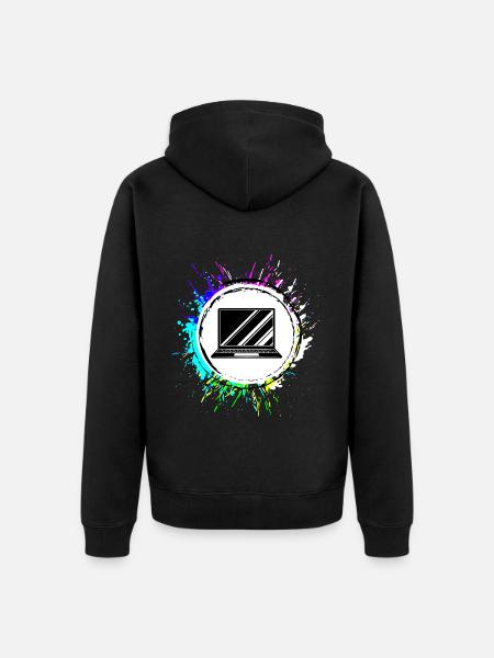Laptop Symbol Bunt - Unisex Premium Bio Zip Hoodie - Schwarz