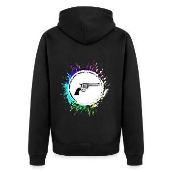 Weapon Icon Gun Colorful - Unisex Premium Organic Zip Hoodie - black - Back - Nico (187cm)