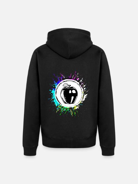 Apfel Bunt vitamine - Unisex Premium Bio Zip Hoodie - Schwarz