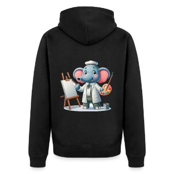 Artiste éléphant mignon - Veste à capuche bio Premium Unisexe - noir - Dos - Nico (187cm)