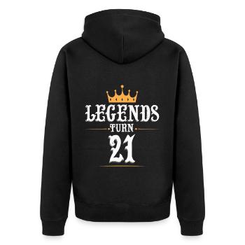 Les légendes ont 21 ans, 21 ans - Veste à capuche bio Premium Unisexe - noir - Dos - Nico (187cm)