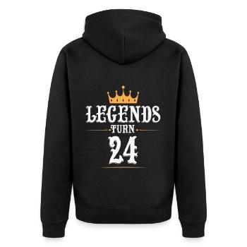 Les légendes ont 24 ans, 24 ans - Veste à capuche bio Premium Unisexe - noir - Dos - Nico (187cm)
