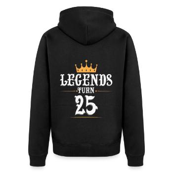 Legends turn 25 years old, 25 birthday - Unisex Premium Organic Zip Hoodie - black - Back - Nico (187cm)