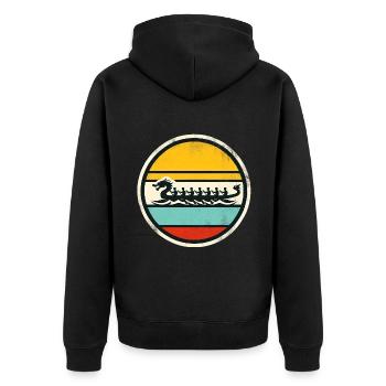 Dragon Boat 2 - Unisex Premium Bio Zip Hoodie - Schwarz - Hinten - Nico (187cm)