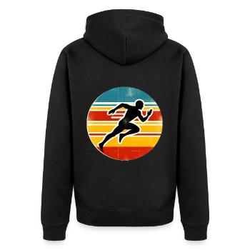 Sprinter - Athlétisme - Veste à capuche bio Premium Unisexe - noir - Dos - Nico (187cm)