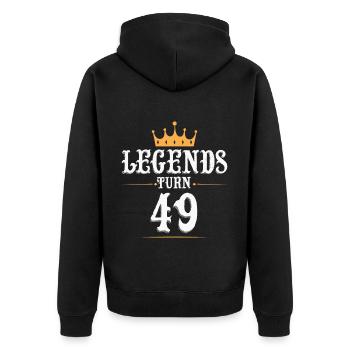 Les légendes ont 49 ans, 49 ans - Veste à capuche bio Premium Unisexe - noir - Dos - Nico (187cm)