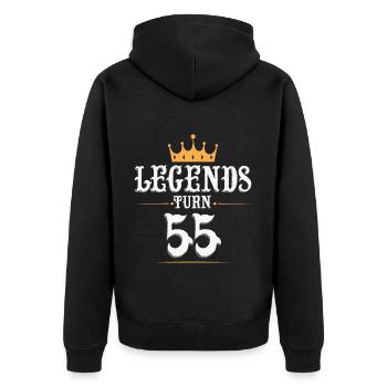 Legends turn 55, 55 birthday - Unisex Premium Organic Zip Hoodie - black - Back - Nico (187cm)