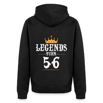 Legends turn 56, 56 birthday - Unisex Premium Organic Zip Hoodie - black - Back - Nico (187cm)