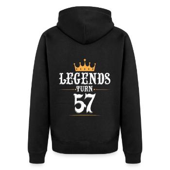 Legends turn 57, 57 birthday - Unisex Premium Organic Zip Hoodie - black - Back - Nico (187cm)