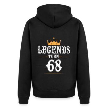 Legends turn 68, 68 birthday - Unisex Premium Organic Zip Hoodie - black - Back - Nico (187cm)