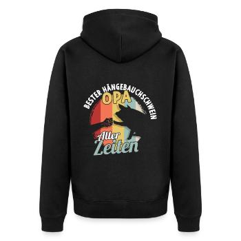 Best pot-bellied pig grandpa ever - Unisex Premium Organic Zip Hoodie - black - Back - Nico (187cm)
