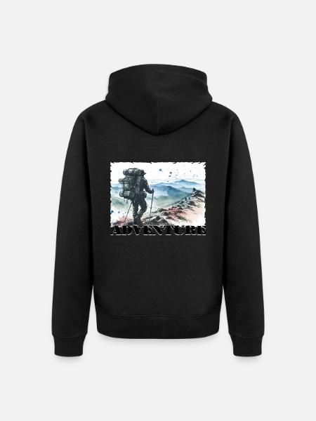 Aventure - Veste à capuche bio Premium Unisexe - noir