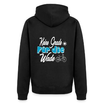 Keine Gnade für die Wade - Unisex Premium Bio Zip Hoodie - Schwarz - Hinten - Nico (187cm)